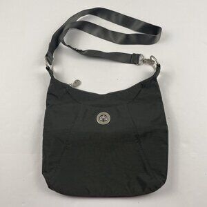 Baggallini Hobo Crossbody Purse Shoulder Bag Front/Back Pockets Top Zip Gray